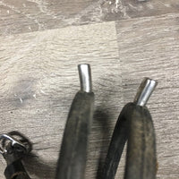 Pr Blunt End Spurs, Rubber Sides, Leather Spur Straps *gc/fair, dirty, taped
