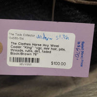 Hvy Wool Cooler "King" *vgc, mnr hair, pills, threads, rubs, dirt, faded