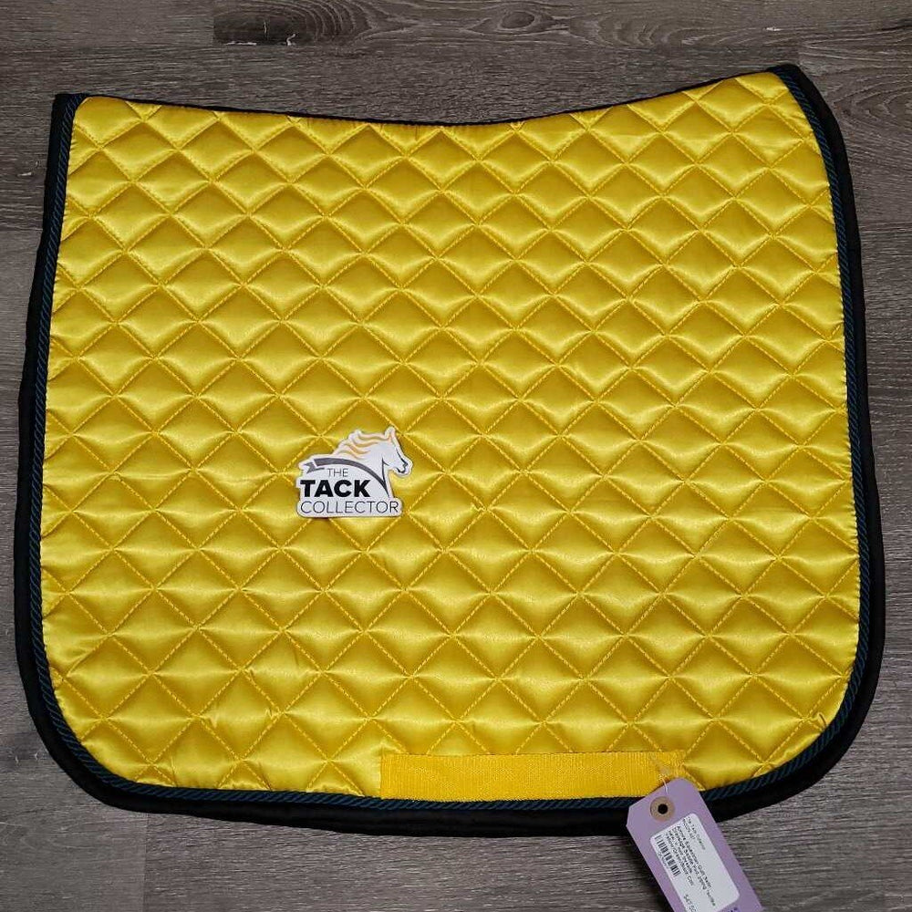 Quilt Satin Dressage Saddle Pad, piping *xc/like new, v. mnr threads