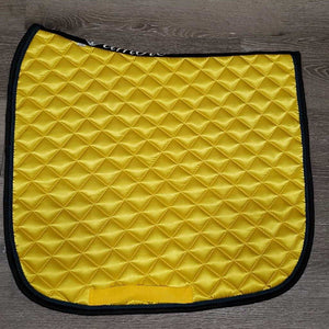 Quilt Satin Dressage Saddle Pad, piping *xc/like new, v. mnr threads