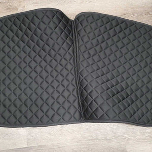 Quilt Satin Dressage Saddle Pad, piping *xc/like new, v. mnr threads
