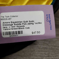 Quilt Satin Dressage Saddle Pad, piping *xc/like new, v. mnr threads
