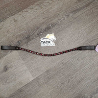 Narrow 'U' Leather Browband, Bling *like new
