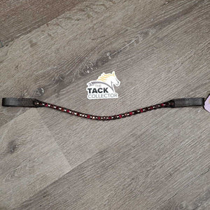 Narrow 'U' Leather Browband, Bling *like new