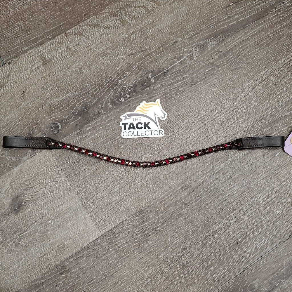 Narrow 'U' Leather Browband, Bling *like new