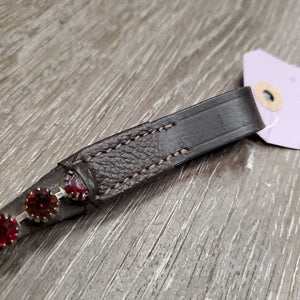 Narrow 'U' Leather Browband, Bling *like new