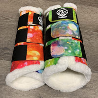Pr Fleece Lined Closed Boots, velcro *like new
