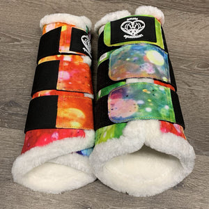 Pr Fleece Lined Closed Boots, velcro *like new