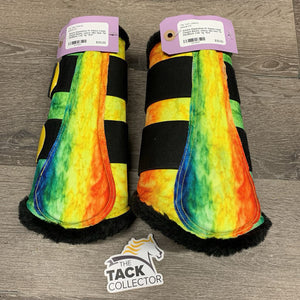 Pr Fleece Lined Closed Boots, velcro *like new