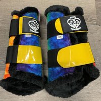 Pr Fleece Lined Closed Boots, velcro *like new
