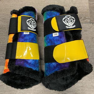 Pr Fleece Lined Closed Boots, velcro *like new