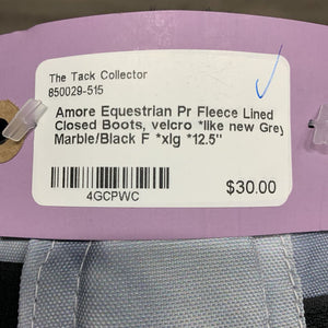 Pr Fleece Lined Closed Boots, velcro *like new