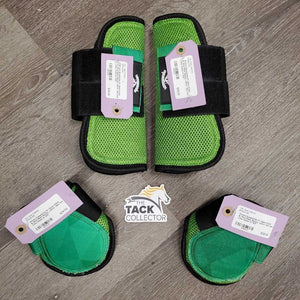 Pr Open Front & Hind Mesh Boots, velcro *like new, frayed/loose edges