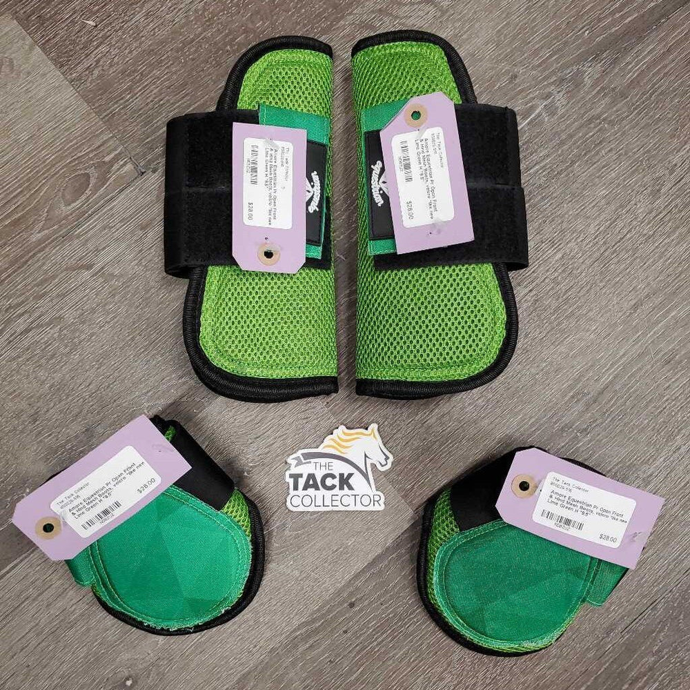 Pr Open Front & Hind Mesh Boots, velcro *like new, frayed/loose edges