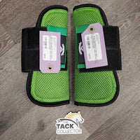 Pr Open Front & Hind Mesh Boots, velcro *like new, frayed/loose edges