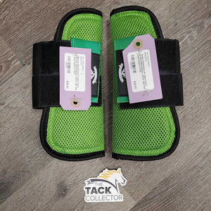 Pr Open Front & Hind Mesh Boots, velcro *like new, frayed/loose edges
