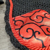 Crochet Ear Bonnet Fly Veil, piping, string *like new, mnr hair, creased nose, mnr edge threads