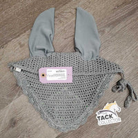 Crochet Fly Veil Ear Bonnet, piping *like new, puckered
