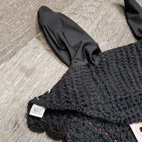 Crochet Fly Veil Ear Bonnet, 2x piping, bling *like new, puckered