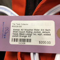 3/4 Soft Shell Coach Riding Jacket, detach hood, Mesh Lining *xc, wpf, added patch