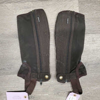 JUNIORS Synthetic Half Chaps *fair, clean, peeled, thin spots, stretched elastic
