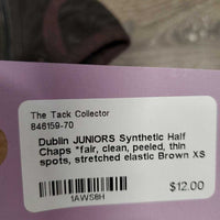 JUNIORS Synthetic Half Chaps *fair, clean, peeled, thin spots, stretched elastic
