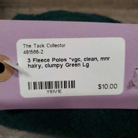 3 Fleece Polos *vgc, clean, mnr hairy, clumpy
