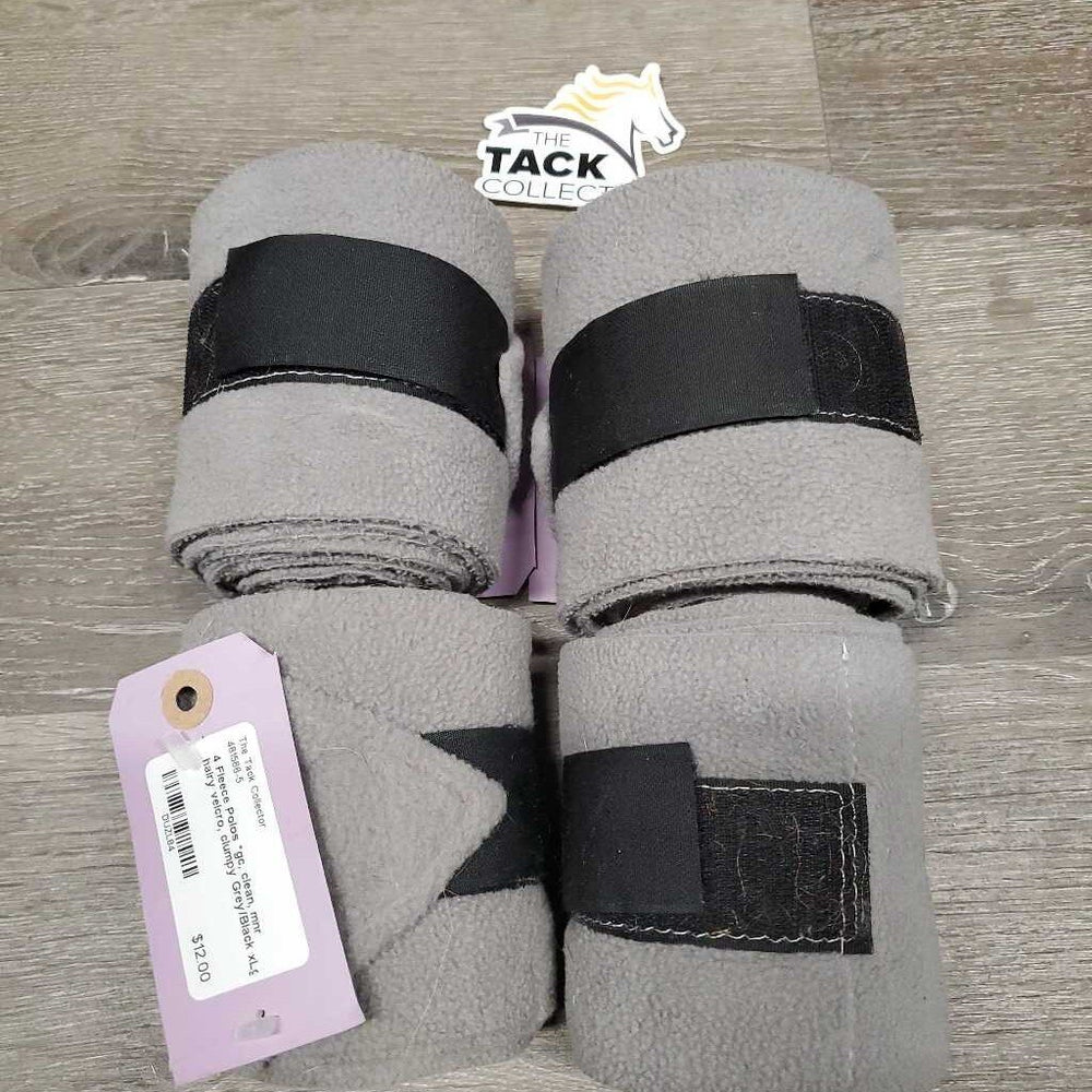 4 Fleece Polos *gc, clean, mnr hairy velcro, clumpy