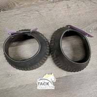 2 Soft Pull On Rubber Bell Boots *gc, clean, rubs, faded, stains, chipped & cracked bottom, slice
