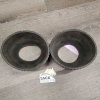 2 Soft Pull On Rubber Bell Boots *gc, clean, rubs, faded, stains, chipped & cracked bottom, slice
