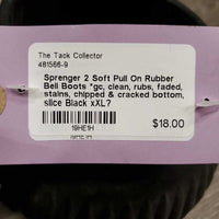 2 Soft Pull On Rubber Bell Boots *gc, clean, rubs, faded, stains, chipped & cracked bottom, slice
