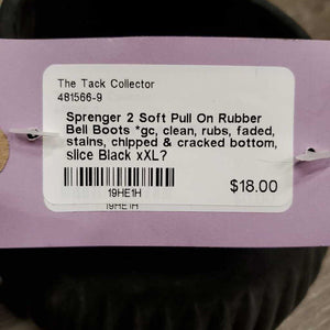 2 Soft Pull On Rubber Bell Boots *gc, clean, rubs, faded, stains, chipped & cracked bottom, slice