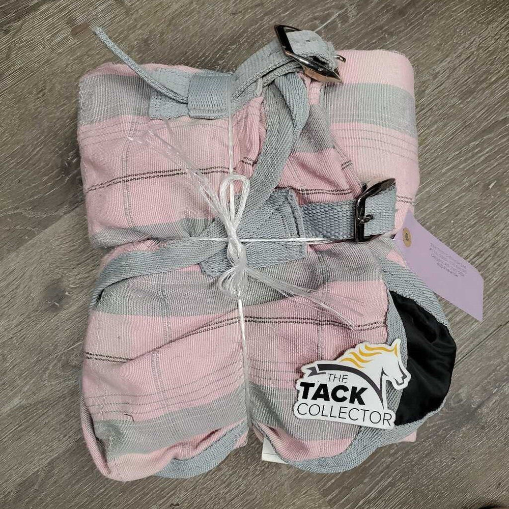 Cotton Stable Sheet, 2 legs, 1 broken *gc, mnr snags, hair, stains, faded, rubs, lining holes, pills, puckers