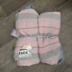 Cotton Stable Sheet, 2 legs, 1 broken *gc, mnr snags, hair, stains, faded, rubs, lining holes, pills, puckers