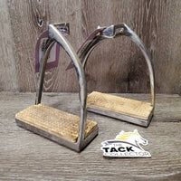 Hvy Forward Turned - Offset Wide Base Stirrup Irons, grips *gc, 1-v.dirty, scratches, yellowed
