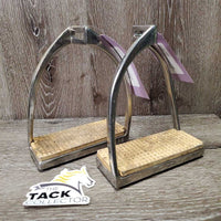 Hvy Forward Turned - Offset Wide Base Stirrup Irons, grips *gc, 1-v.dirty, scratches, yellowed