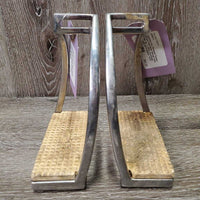 Hvy Forward Turned - Offset Wide Base Stirrup Irons, grips *gc, 1-v.dirty, scratches, yellowed
