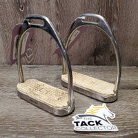 Fine Light Stirrup Irons, grips *vgc, clean, rubs, scratches, stains