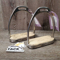 Fine Light Stirrup Irons, grips *vgc, clean, rubs, scratches, stains