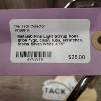 Fine Light Stirrup Irons, grips *vgc, clean, rubs, scratches, stains
