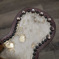 Leather & Cowhair Show Comb Holder, bling *xc/like new, mnr loose hair & dust
