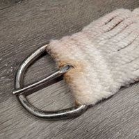 "Pool's?" 27 Cotton?Mohair String Wide Cinch, Leather, 2x D Rings *gc, clean, stains, rust, rubs, gunk
