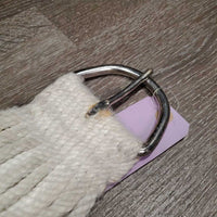 "Pool's?" 27 Cotton?Mohair String Wide Cinch, Leather, 2x D Rings *gc, clean, stains, rust, rubs, gunk
