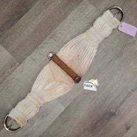 "Pool's?" 27 Cotton?Mohair String Wide Cinch, Leather, 2x D Rings *gc, clean, stains, rust, rubs, gunk