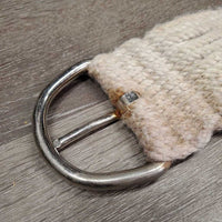 "Pool's?" 27 Cotton?Mohair String Wide Cinch, Leather, 2x D Rings *gc, clean, stains, rust, rubs, gunk