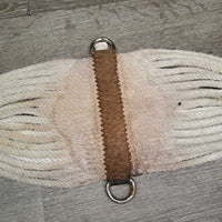 "Pool's?" 27 Cotton?Mohair String Wide Cinch, Leather, 2x D Rings *gc, clean, stains, rust, rubs, gunk