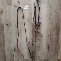 Fine Soft Rolled Leather Gaited Horse Show Halter, Fine Leather Shank, Fine Brass Nose Chain *vgc, mnr residue & brass stains