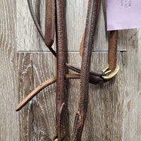 Fine Soft Rolled Leather Gaited Horse Show Halter, Fine Leather Shank, Fine Brass Nose Chain *vgc, mnr residue & brass stains
