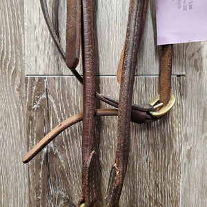 Fine Soft Rolled Leather Gaited Horse Show Halter, Fine Leather Shank, Fine Brass Nose Chain *vgc, mnr residue & brass stains