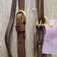 Fine Soft Rolled Leather Gaited Horse Show Halter, Fine Leather Shank, Fine Brass Nose Chain *vgc, mnr residue & brass stains
